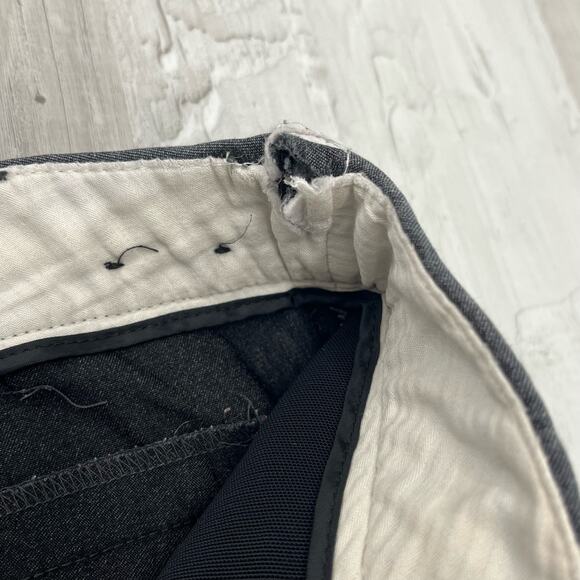 Fashion Bug Y2K Gray Mid Rise Straight Wide leg Work Dress Hemmed Pants 4 - Picture 4 of 13